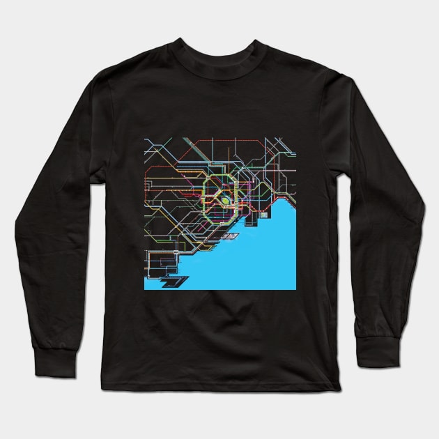 Tokyo Subway Map Long Sleeve T-Shirt by Otakuteland